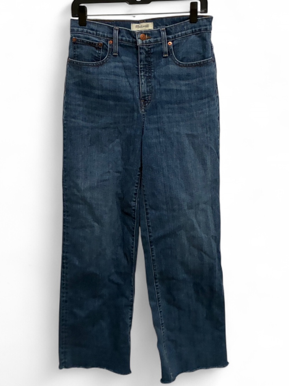 Madewell Slim Wide Leg Crop Blue Jeans